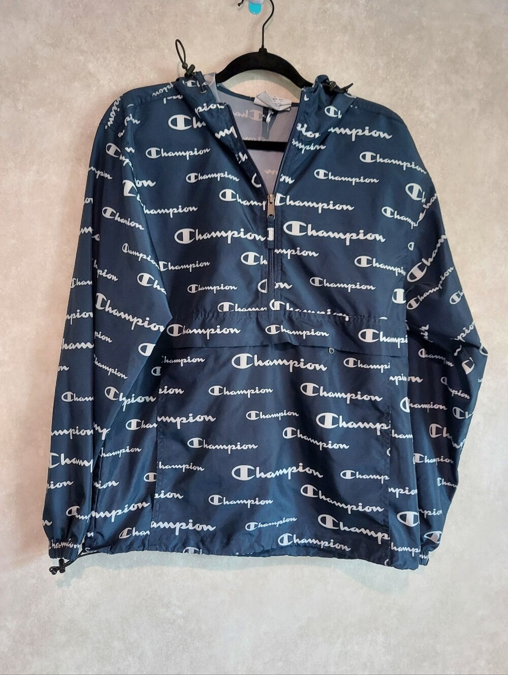 Womens Small Champion Blue Logo Windbreaker